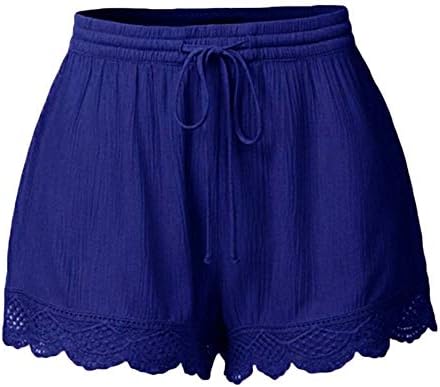 Andongnywell kratke hlače za žene čvrste ružice ruba pidžama mini hlače solidne boje kratke hlače