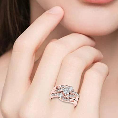 Prstenovi muškarci postavljeni ružičasto zlato obećavajuće prstenove nježan dizajn čvor set dijamantski modni prsten lagano luksuzni