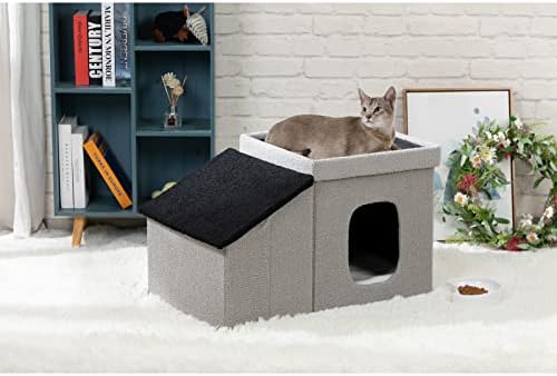 Hollypet kućni krevet s kućnim ljubimcima s skladištenjem, krevetom na kat za kućne ljubimce za male pse i mačke, dvostruke krovne