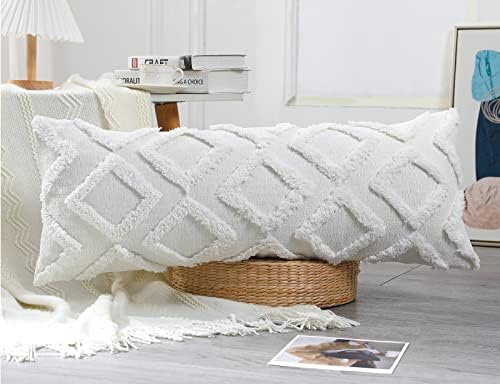 Nuyecy dijamantni uzorak dugački jastuci za jastuke 14 x 24, plišani chenille dekorativni dugi lumbalni jastuk jastuka jastuk pokriva
