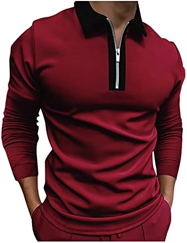 Golf Polo majice za muškarce lagane berbe 1/4 Zip prugasti otisak dugačak Sheeve Fall muški Halloween majice0907