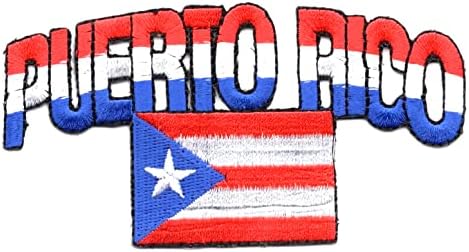Portoriko zastava/luk 4 1/2 Željezo na flasteru vezeni