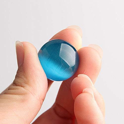 ACXICO 1 PCS Plava mačka Opa Opal Natural Quartz Crystal Preing Stone Sferna kugla 20 mm dekor + sferni nosač