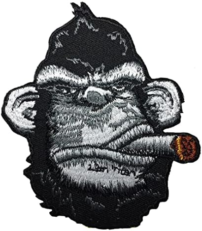 Kanin King Kong majmun majmun pušenje filma crtić biciklista Lady Rider Hippie šivanje Željezo na odjeći Majica Diy Emeted Impeted