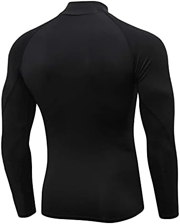 Muška 2 pakiranja Mock Turtleneck Kompresije Kompresije dugih rukava Suhi fit UV zaštita Cool majice Atletska košulja za trčanje