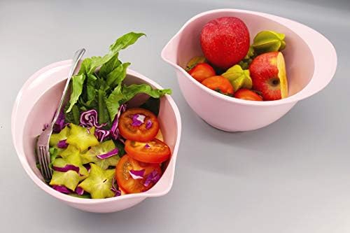M&B GWPP Melamin plastična okrugla zdjela salata sa izlijevanjem i prozračivanjem dna, set od 3 razlikovne veličine zdjele za miješanje
