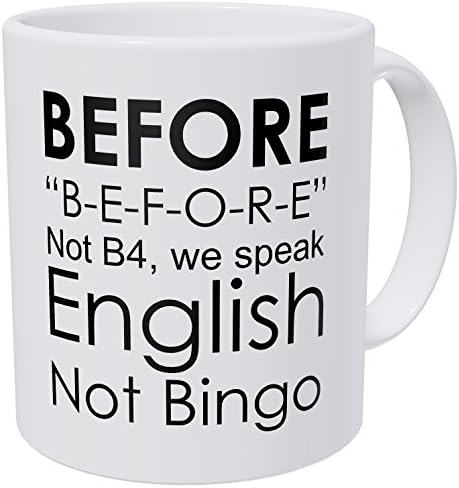 Vampumtuk, učitelj engleske gramatike prije, a ne Bingo, zabavna šalica za kavu od 11 unci