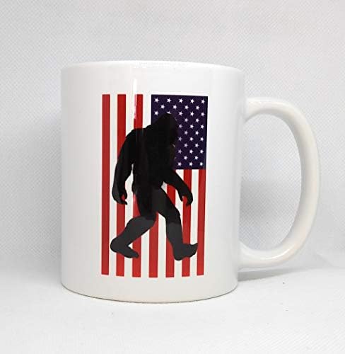 Keramička šalica za kavu Bigfoot Bigfoot s američkom zastavom / šalica za kavu Bigfoot / šalica od 11 oz | 9033