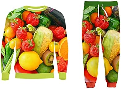 Smiješno 3D majica s punim printom voćnog povrća/dukserice/kapuljača s patentnim zatvaračem/tanka jakna/hlače casual odijelo