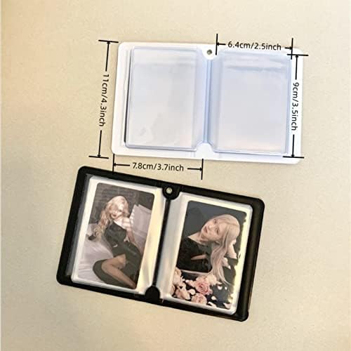 3 inčni mini foto album, Hollow Card Binder Photo Album Holder Photo Card s medvjedom privjeskom 40 džepa