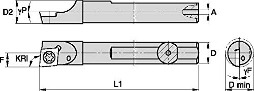 Widia Circle CSBM4657L CSBM Mala rupa za bušenje za okretanje, kut -7 °, čelična šanka za dosadnu šipku, promjer od 4 mm, lijevo, duljina
