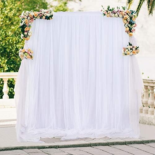 5ft 10ft bijela tila pozadina zavjesa za svadbene zabave dvoslojna zavjesa od bijelog tila bez bora pozadinske zavjese za tuširanje