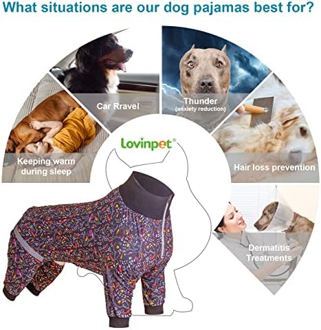 Lovinpet pitbull pseće bodi, nakon kirurgije oporavak pidžame, pulover pse onsie s reflektirajućom prugom, mekim i rastezljivim, crni