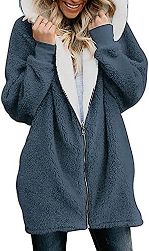 Hoody Zimski kaputi Dame vanjske osnovne udobne kapute s dugim rukavima Zip Up Up Laver Comfy Čvrsta jakna od poliestera