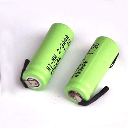 FCQLR Kompatibilan za 5pcs 1,2V Ni-MH 2/3AAA punjiva baterija 400Mah 2/3 AAA NiMH ćelija s lemljenim tablicama za DIY LED solarno svjetlo