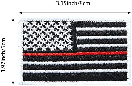 4pcs tanka crvena linija američki vatrogasna flasteri, kuka i petlja vezeni zastava za zastavu taktičke flastere za ruksake jakne za