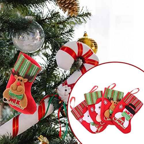 Toyvian rođenje dekor 4pcs božićna čarapa Slatki božićni pokloni bombon vrećica božićno drvce ukrasi za praznične zabave ukrasi kamin