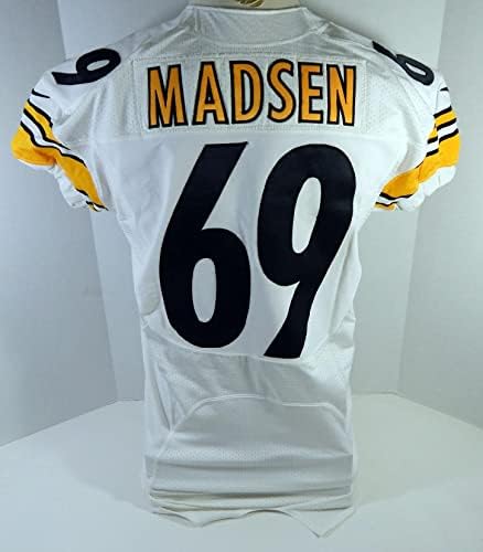 2013. Pittsburgh Steelers Joe Madsen 69 Igra izdana White Jersey 46 DP21368 - Nepotpisana NFL igra korištena dresova