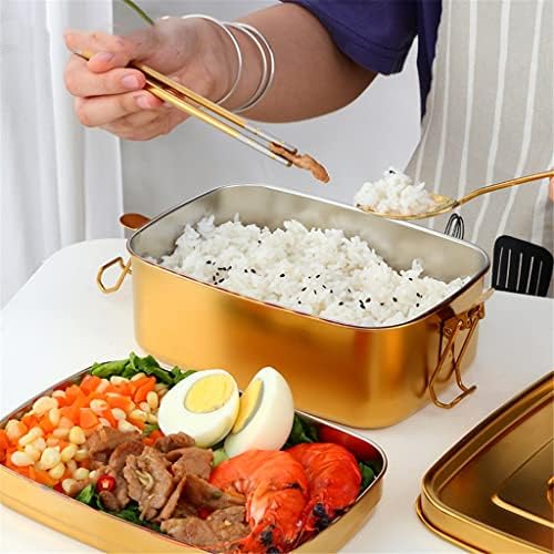 Kutija za ručak od nehrđajućeg čelika od nehrđajućeg čelika dvoslojni Bento grickalice metalni pribor za jelo Kuhinjski pribor kutija