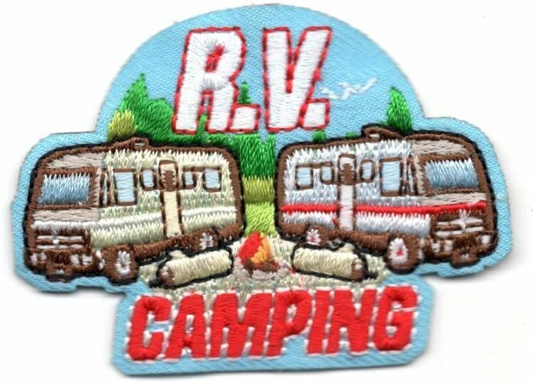 RV kampiranje željeza na patch kampu putovanja odmor
