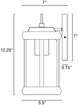 12 1-lagana tradicionalna rustikalna Zidna svjetiljka otporna na vremenske uvjete + cilindrična staklena svjetiljka u hrastovom stilu