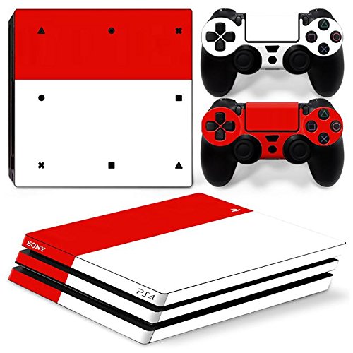 Zoomhit PS4 Pro PlayStation 4 Pro konzola naljepnica za naljepnicu za kožu crvena i bijela + 2 Kontroler Skins Set