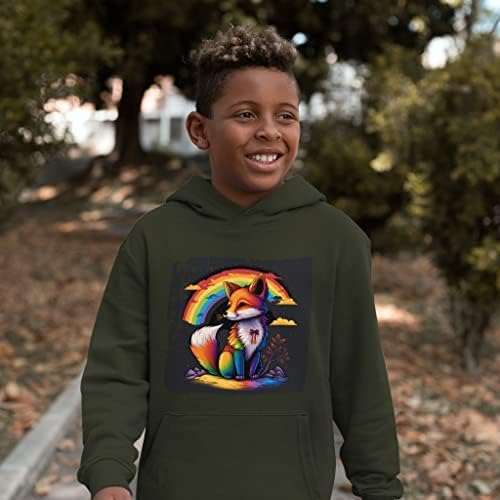 Rainbow Graphic Kids 'Spužva Fleece Hoodie - Jedinstvena dječja kapuljača - Fox Hoodie za djecu