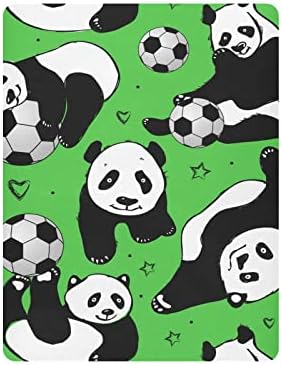 Slatka listovi za nogometne krevetiće Panda za dječake djevojke pakiraju i igraju plahte super mekane mini -krevetne listove opremljene