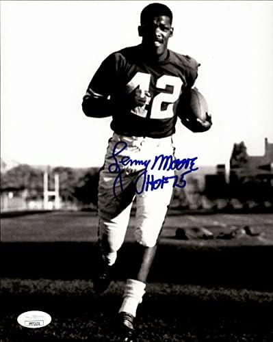 Lenny Moore Baltimore Colts Hof Potpisan/Autografirani 8x10 b/w fotografija JSA 161694 - Autografirane NFL fotografije
