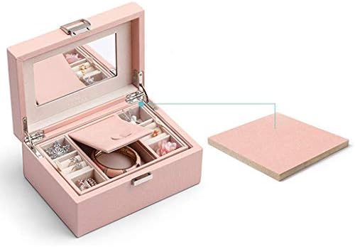 UXZDX CUJUX kutija za nakit - Kutija za nakit drvena s kutijama za umanjenje Ogrlice za zaključavanje Mini kofer