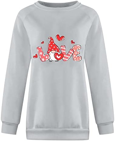 Žene vole srce grafička dukserica sretna Valentinovo pulover vrhovi dugih rukava košulje