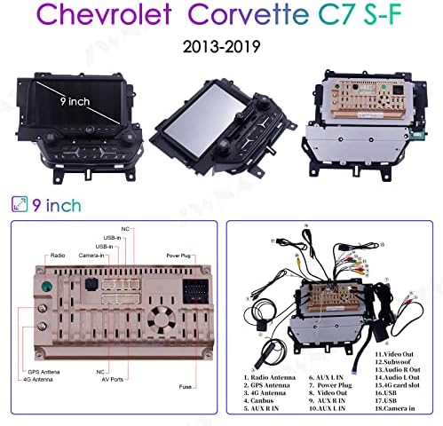 ZWNav Android 10 Stereo automobila za Chevrolet Corvette C7 S-F 2013-2019 ， HD zaslon osjetljiv na dodir, CAR GPS Navigation Head Unit,