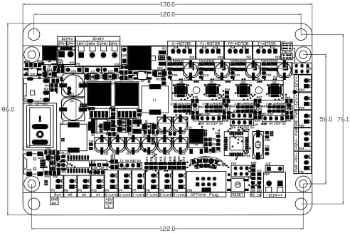 3-osni 32-bitni kontroler, 1.1-Upravljačka ploča koračnog motora s podrškom za samostalni pogon s dvostrukom osovinom, za stroj za