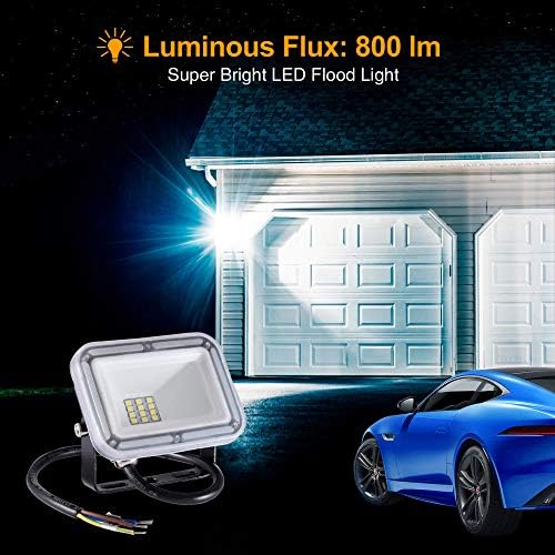 Yuyvhh 800LM LED poplavna svjetlost Vanjski, sigurnosno svjetlo, 30W super svijetla vanjska svjetla, 6000k, IP65 vodootporna za garažu,