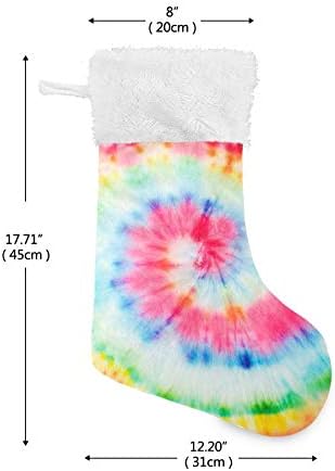 Alaza božićne čarape trendi kravata boja Rainbow Circle Swirl Classic Personalizirani veliki ukrasi za čarape za obiteljski blagdanski