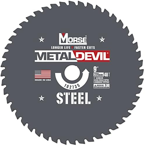 Morse Metal Devil CSM948FSC, Oštrica kružne pile, prekrivena karbidom, čelično rezanje, 9 inčni, 1 paket